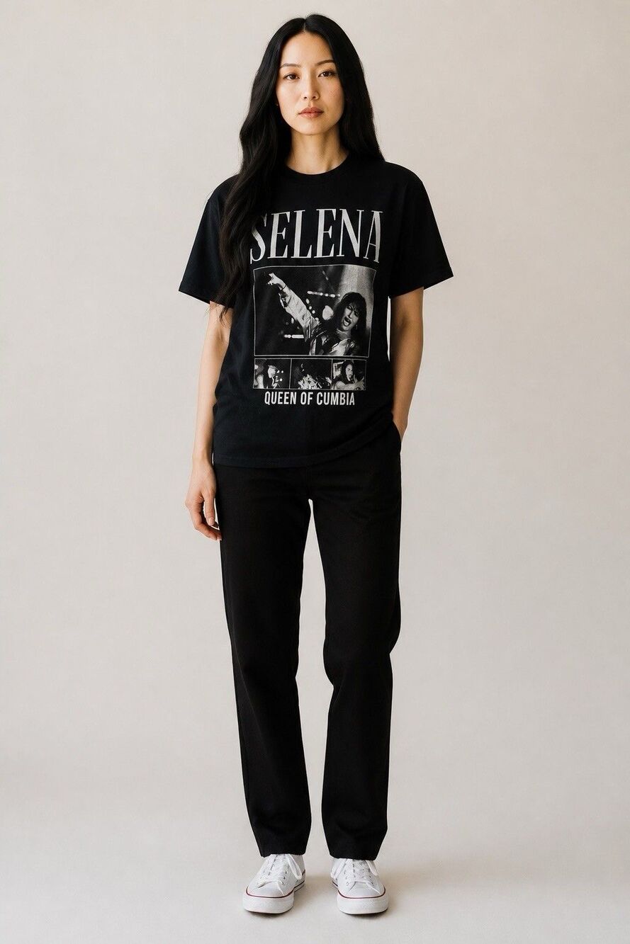 Vintage Selena Quintanila Queen Of The Cumbria Women’s Graphic Tee Suze S Black